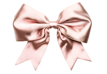 Fashionable hair bow pink pastel colors pattern design in beautiful color made out of satin fabric. Great hair accessory for girls and women. Isolated on cut out PNG or transparent background.