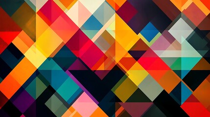 Abstract geometric pattern with vibrant colors and shapes. (71)