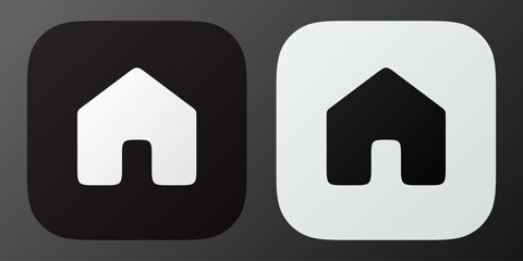 Black and white home app icons. Home application icons