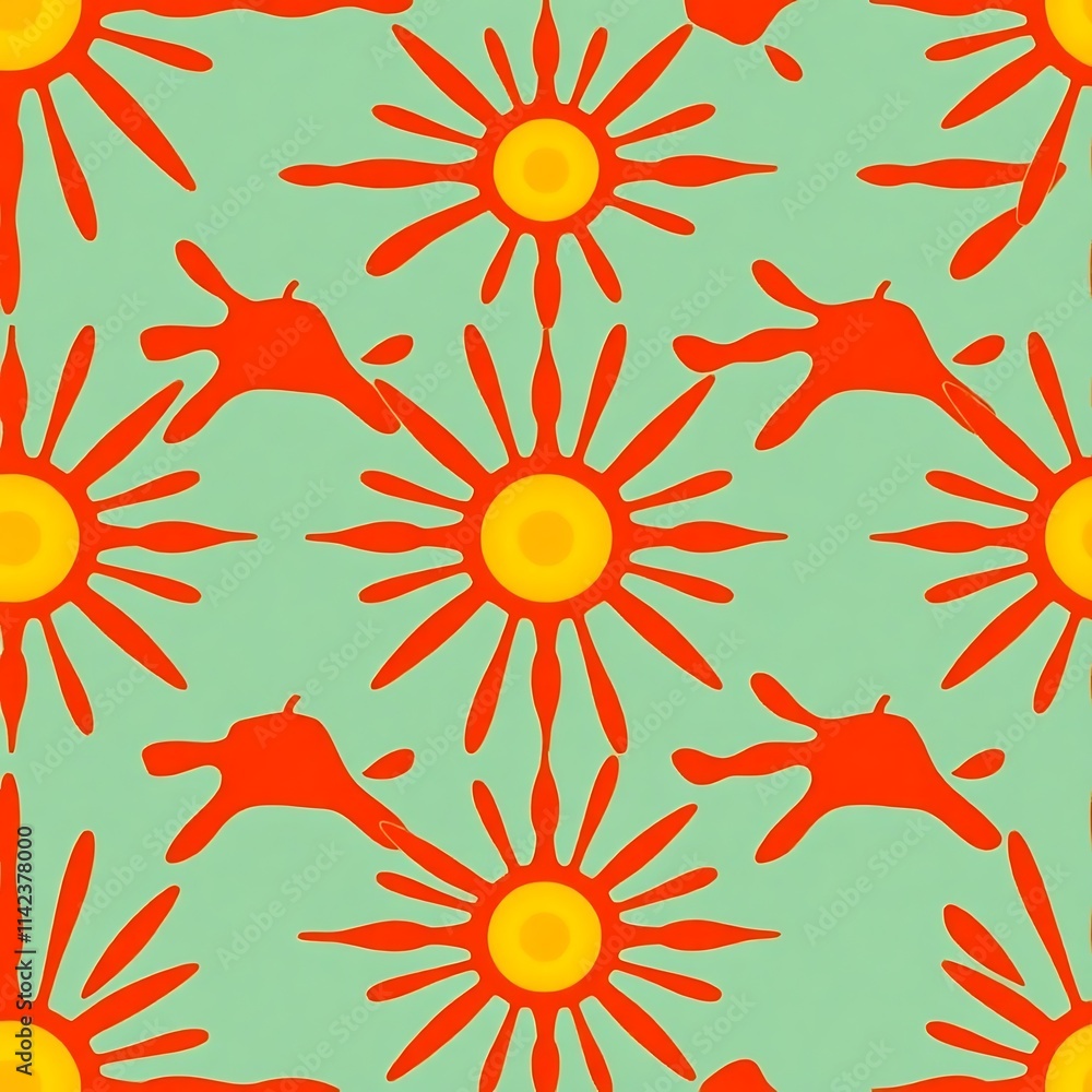 Poster sunshine splash seamless pattern