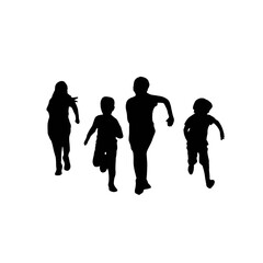 Obraz premium silhouettes of children running.