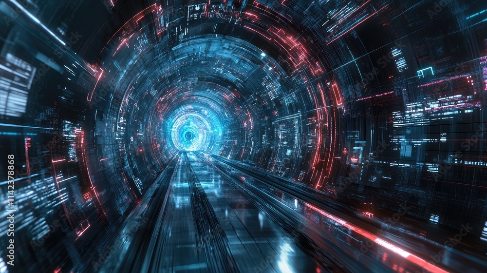 Poster a futuristic high-speed train surrounded by holographic data projections, symbolizing advanced engin