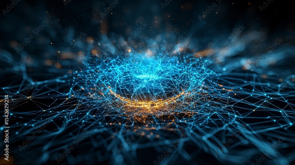 Poster Exploring connectivity aerial perspective of abstract circuit networks in a futuristic digital environment