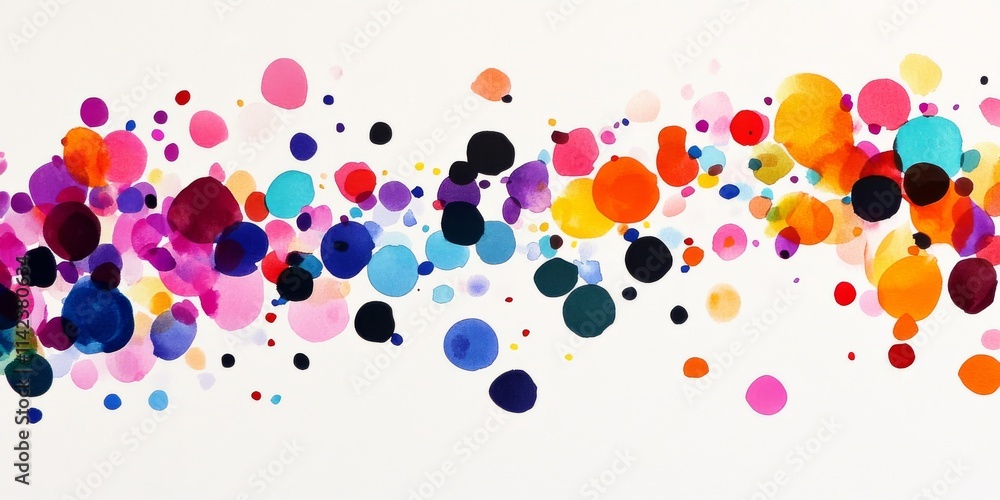 Poster a vibrant and colorful abstract composition featuring a variety of circles in different sizes and hu