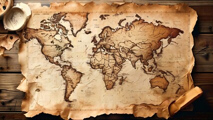 Old Map Paper in Vintage Style: Aged and Textured Background for Historical and Adventure Themes