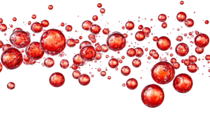 Red bubbles, transparent background
