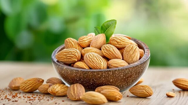 Bagged almonds are whole sweet almonds that have been carefully roasted to enhance their natural nutty flavor