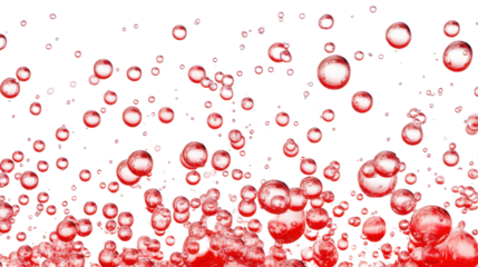 Red bubbles, transparent background