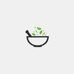 Bowl of salad icon flat vector design
