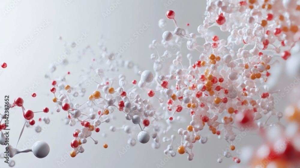 Aufkleber a vivid representation of molecular structures showcasing vibrant colors and dynamic movement in a s