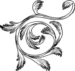 Wine. Hand drawn vector isolated illustration. Scroll frame