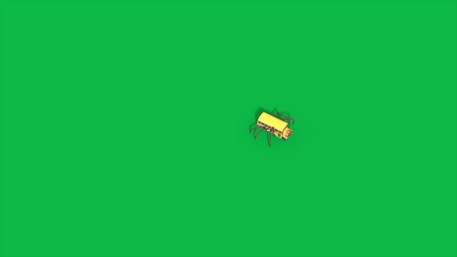 Green Screen School Bus Eater Monster, Big Mouth, Top 3D Animations SCP Rendering CGI Cinematic 4K
