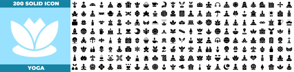 Yoga Solid Editable Icons set