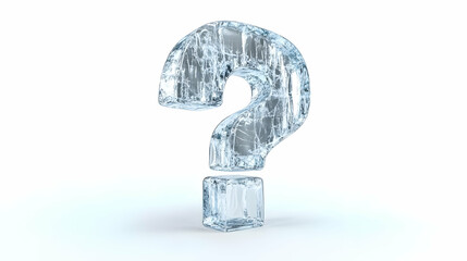 Ice Question Mark 3D Render