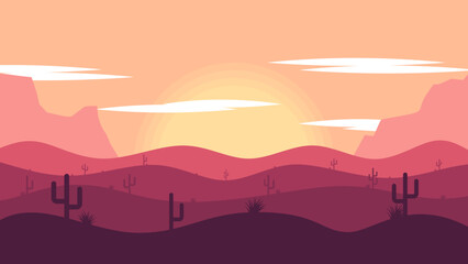 Sunset View In The Desert