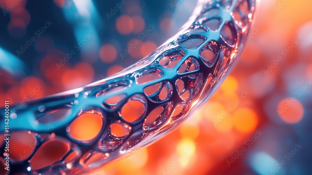 Aufkleber a detailed image of bioengineered stents used in cardiovascular treatments, with intricate design an