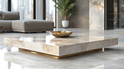 Luxury stone platform, polished marble textures, 3D illustration