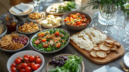 Obraz premium Healthy snacks arranged on a table for a work or study session