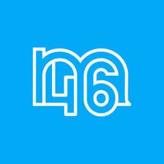 the logo consists of the letter m and number 46 combined. Outline and elegant.