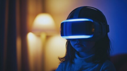 a child wearing a virtual reality headset
