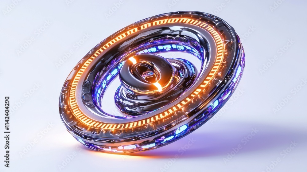 Poster vibrant swirling abstract circular pattern conveying dynamic futuristic energy and imagination