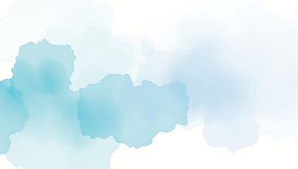 Abstract Light Blue Watercolor Cloud Forms