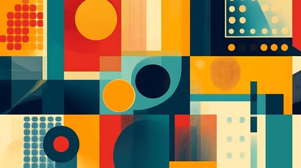 Obraz premium Abstract geometric pattern with vibrant colors and shapes. (23)