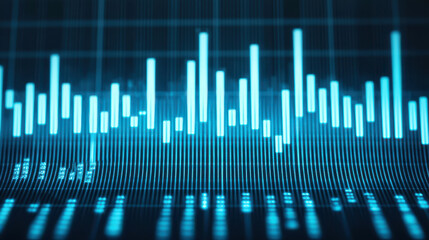 Digital sound wave visualization in blue tones, representing audio data analysis and technology