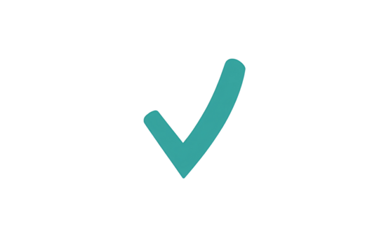 a green tick mark on a white background