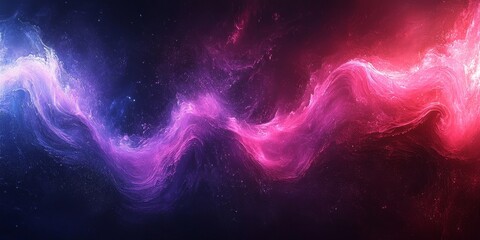 Obraz premium Purple pink blue abstract dynamic color flow wave black background grainy texture banner website header design, Generative AI