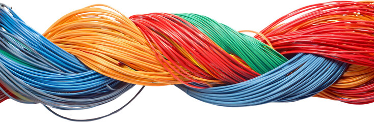 Colorful Twisted Cables Network Wires Data Technology Communications Background