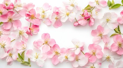 Obraz premium Delicate pink blossoms arranged in a frame