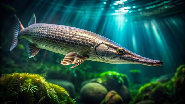 Alligator Gar Aquarium Fish - Minimalist Photography: Stunning Images of Rare Fish