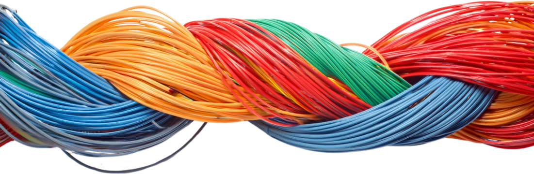 Colorful Twisted Cables Network Wires Data Technology Communications Background