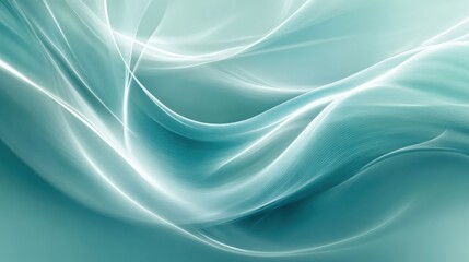 Fototapeta premium Abstract Teal Waves Flowing Design Background