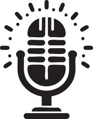 Podcast Microphone Icon for Broadcasting Use
