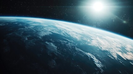 A satellite orbiting Earth, capturing data for climate science and global monitoring, representing technological advancement in environmental research, with space for text