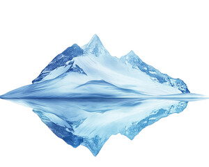 Fototapeta premium Beautiful mountain reflecting in calm waters with snow and ice landscape.