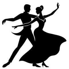 silhouette of a dancing couple