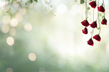 Obraz premium Romantic surprise with red roses dreamy background floral art