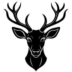 deer head vector silhouette on white background
