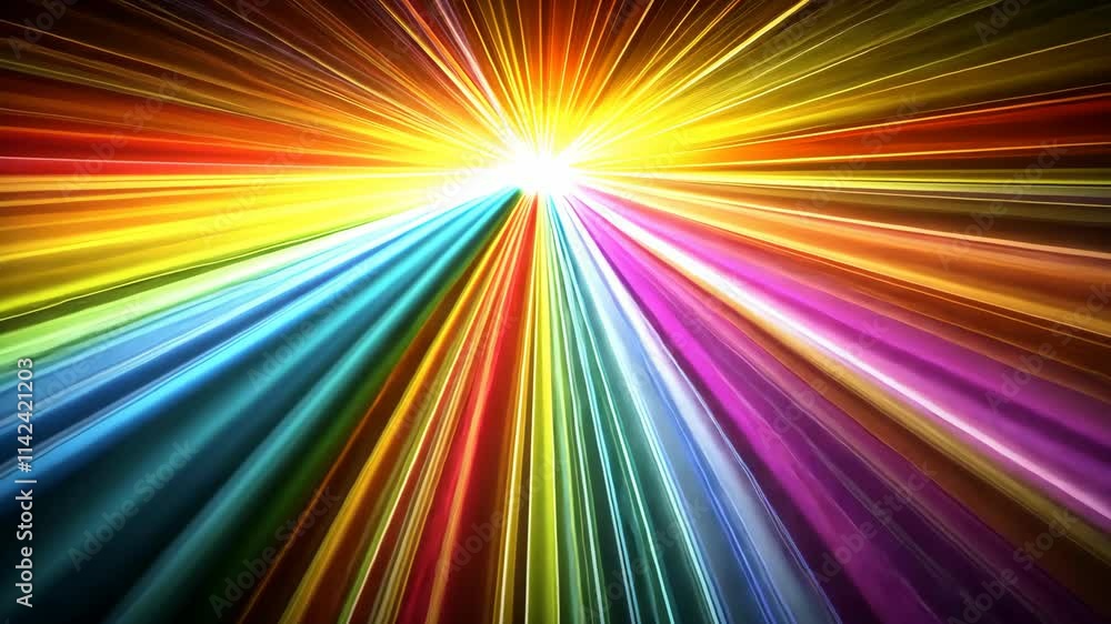 Poster colorful rays of light create a vibrant and energetic display during a nighttime event