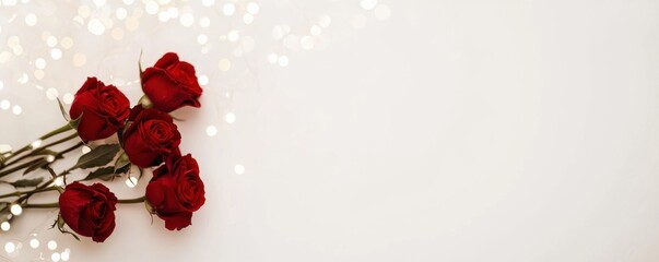 Surprise romantic gesture with red roses intimate setting love