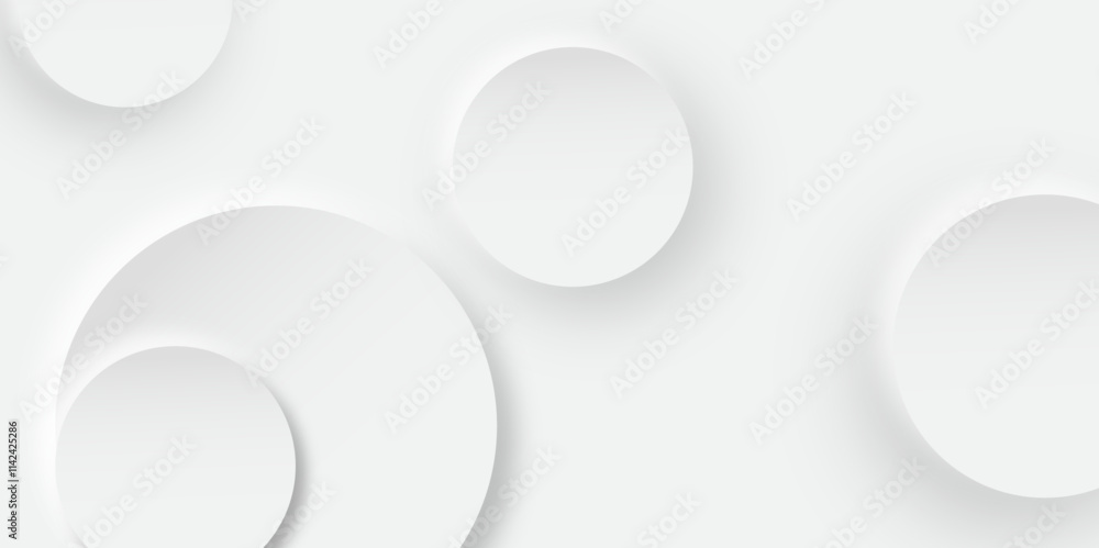 Poster white and grey abstract modern circle background. abstract white circle shape with digital hi tech c