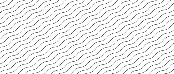 Waves seamless curvy pattern. Simple wavy line seamless pattern background