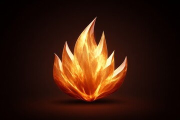 A minimalist depiction of flames, with clean orange and red curves forming a stylized fire icon