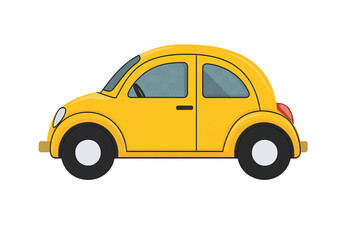 a cartoon of a yellow car