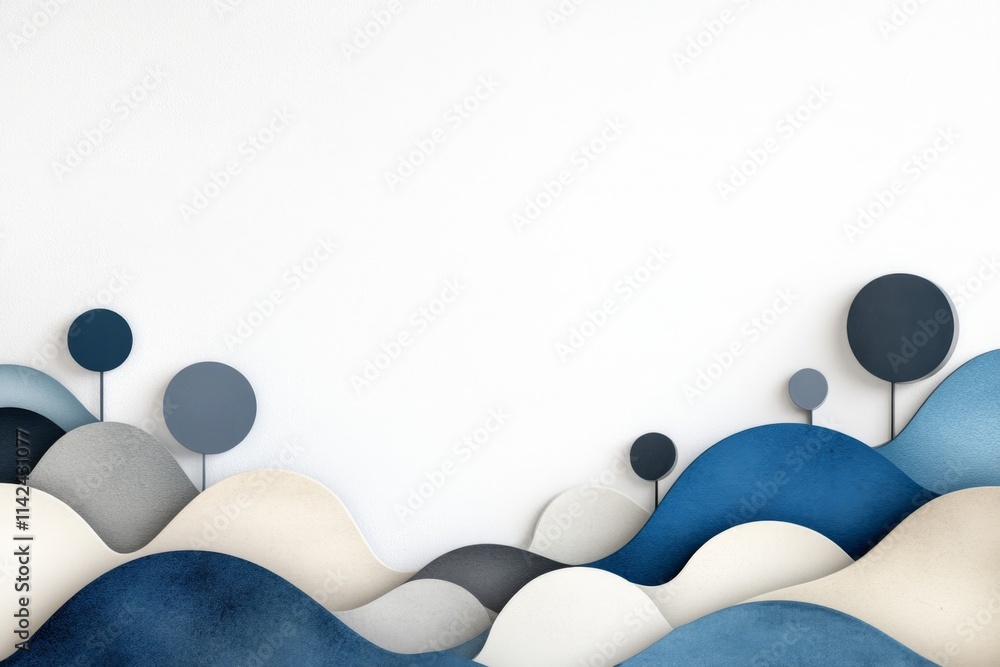 Poster a minimalist representation of a single footprint fading into abstract waves, using soft gradients o