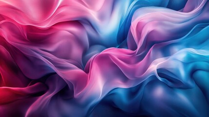 Fototapeta premium Abstract Pink Blue Fabric Waves Swirling Design