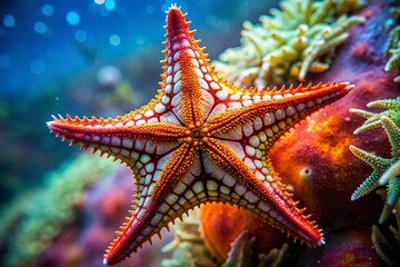 Bat Starfish Underwater Photography, Ocean Starfish, Pacific Starfish,  Sea Star, Echinoderm, Coastal Wildlife, Marine Life, Underwater Scene,  Starfish Close Up,  Deep Sea Creatures